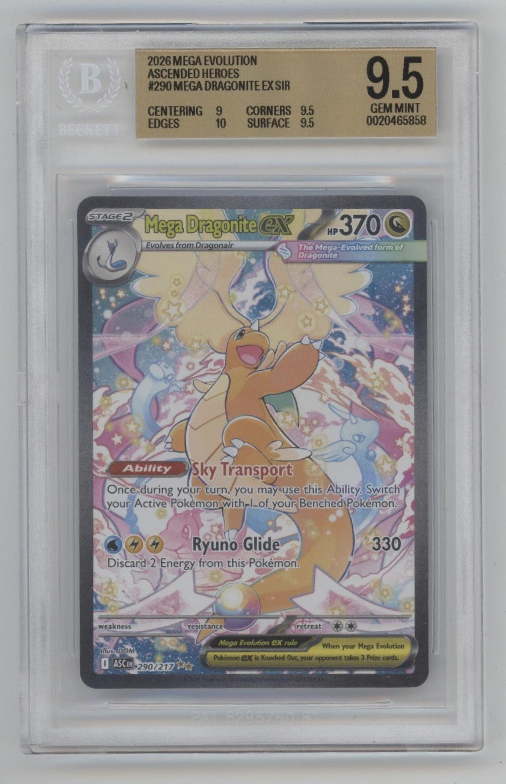 Mega Dragonite ex Pokemon Ascended Heroes Special Illustration Rare BGS 9.5