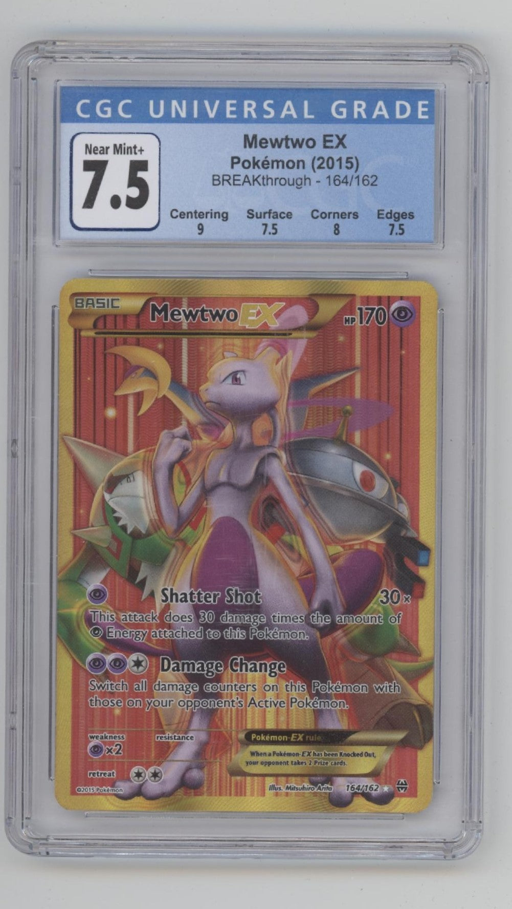 Mewtwo ex Pokemon Breakthrough #164 CGC 7.5