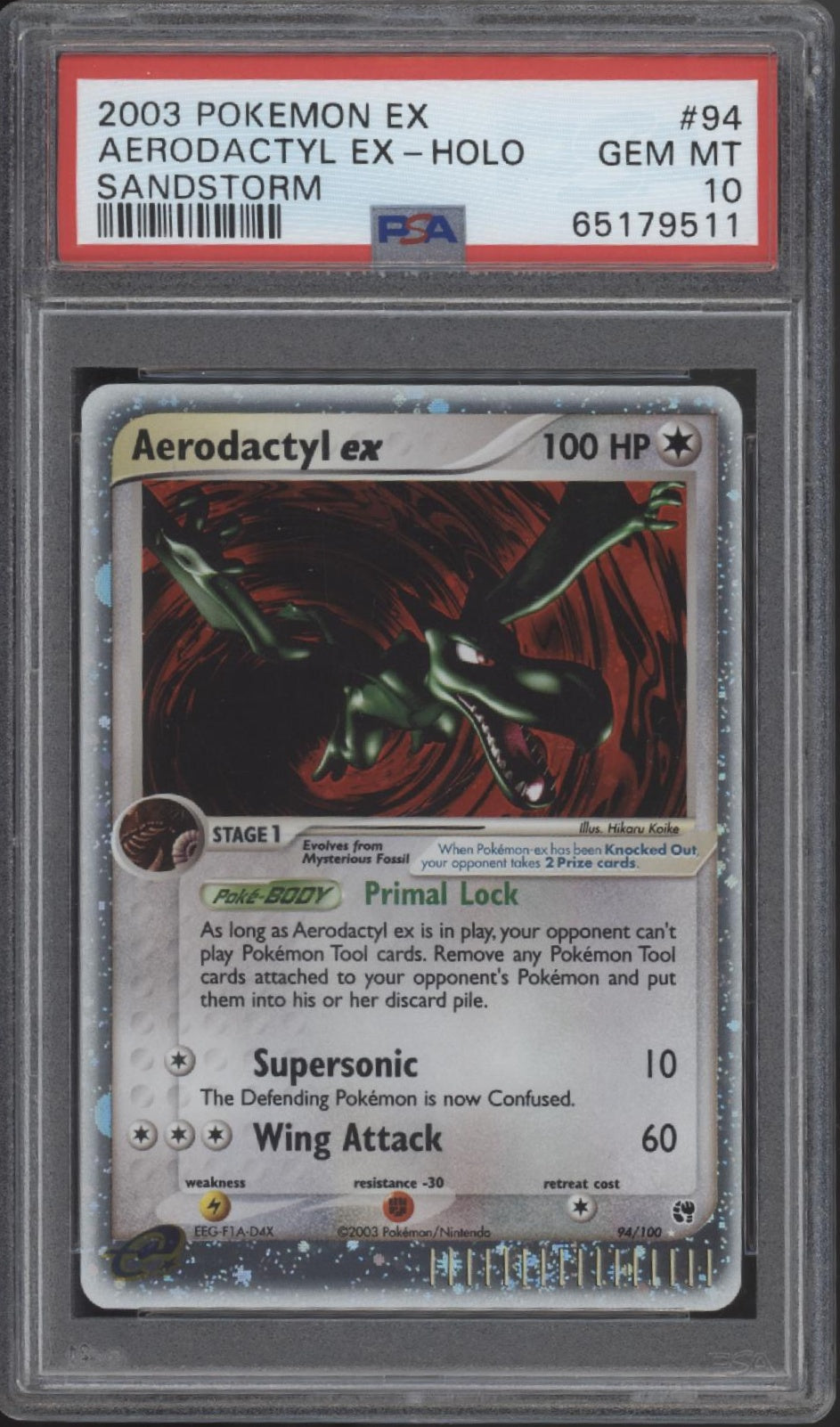 Aerodactyl ex Pokemon Sandstorm Holo #94 PSA 10