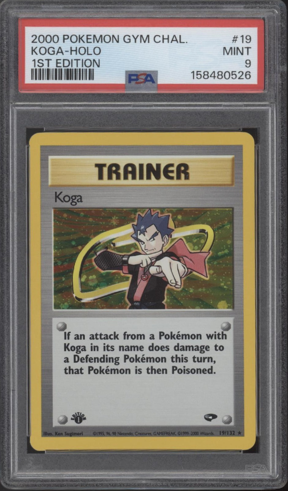 Koga Pokemon Gym Challenge Holo 1st Edition #19 PSA 9