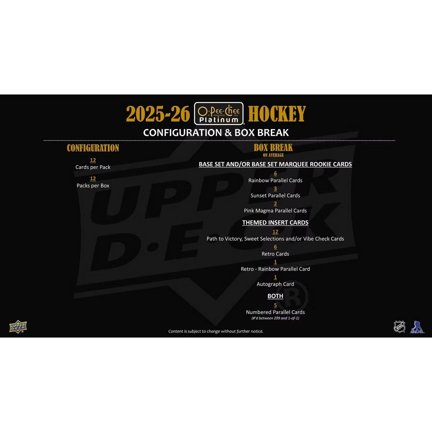 2025-26 Upper Deck O-Pee-Chee Platinum Hockey Hobby Box *Contact Us To Order*