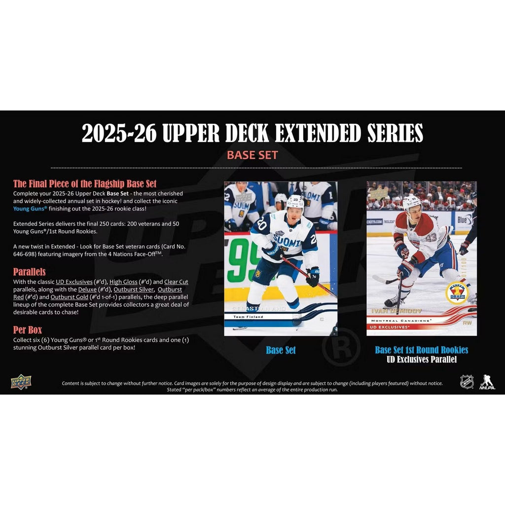 2025-26 Upper Deck Extended Series Hockey Hobby Box *Contact Us To Order*