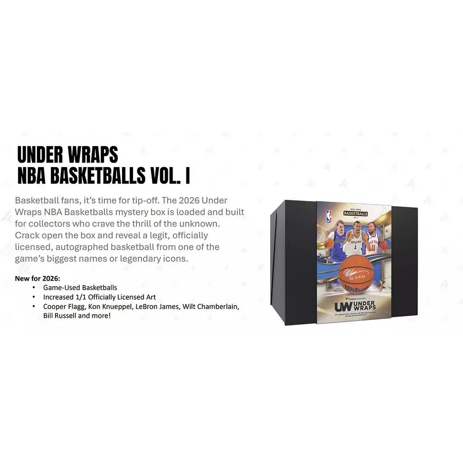 2026 Fanatics Under Wraps Autographed Mystery Basketball