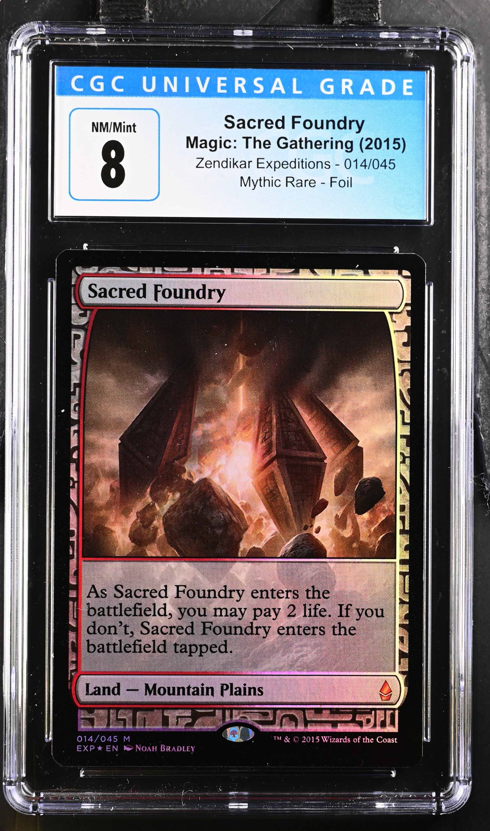 2015 MTG Zendikar Expeditions Sacred Foundry 014/045 Foil CGC 8