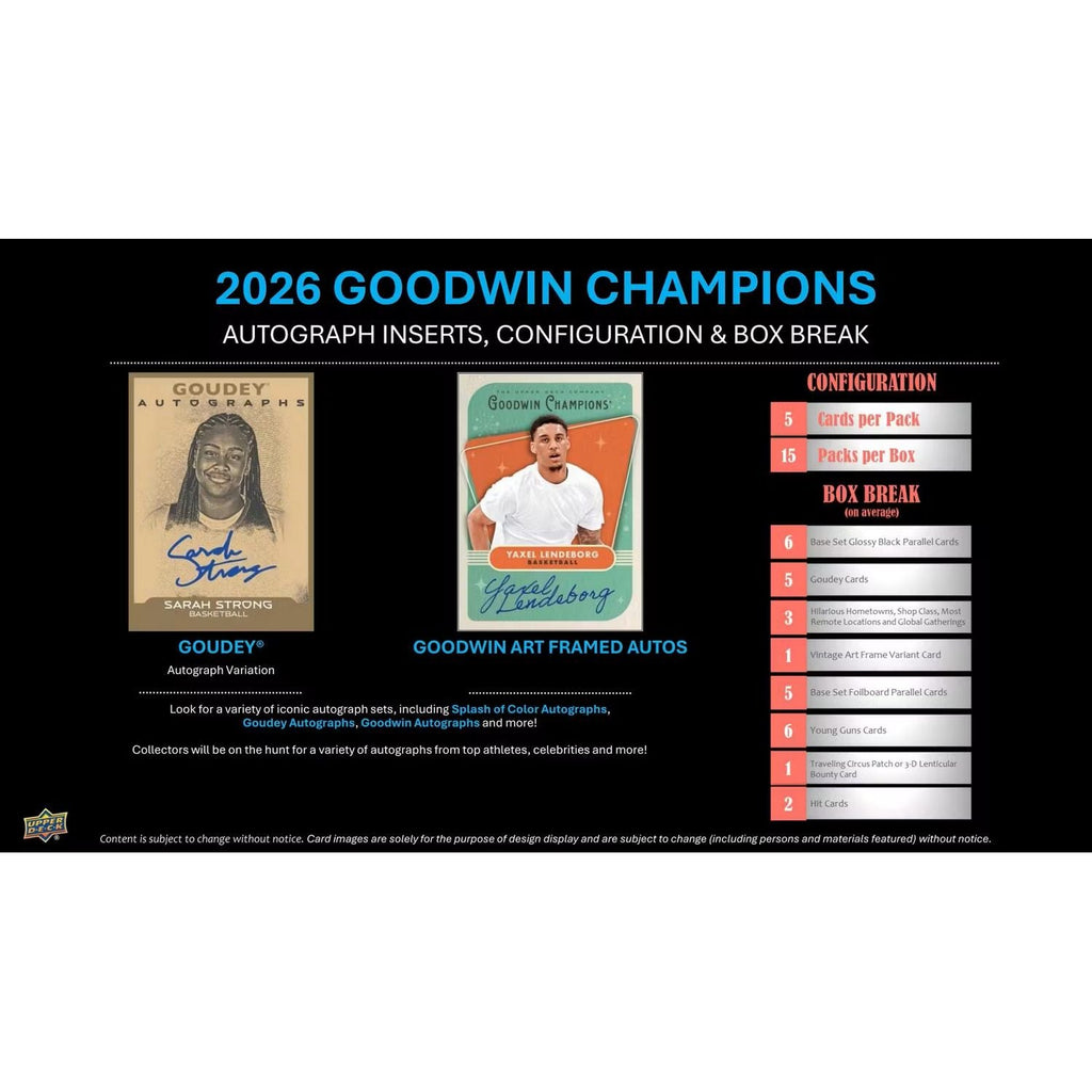 2026 Upper Deck Goodwin Champions Hobby Box *Contact Us To Order*