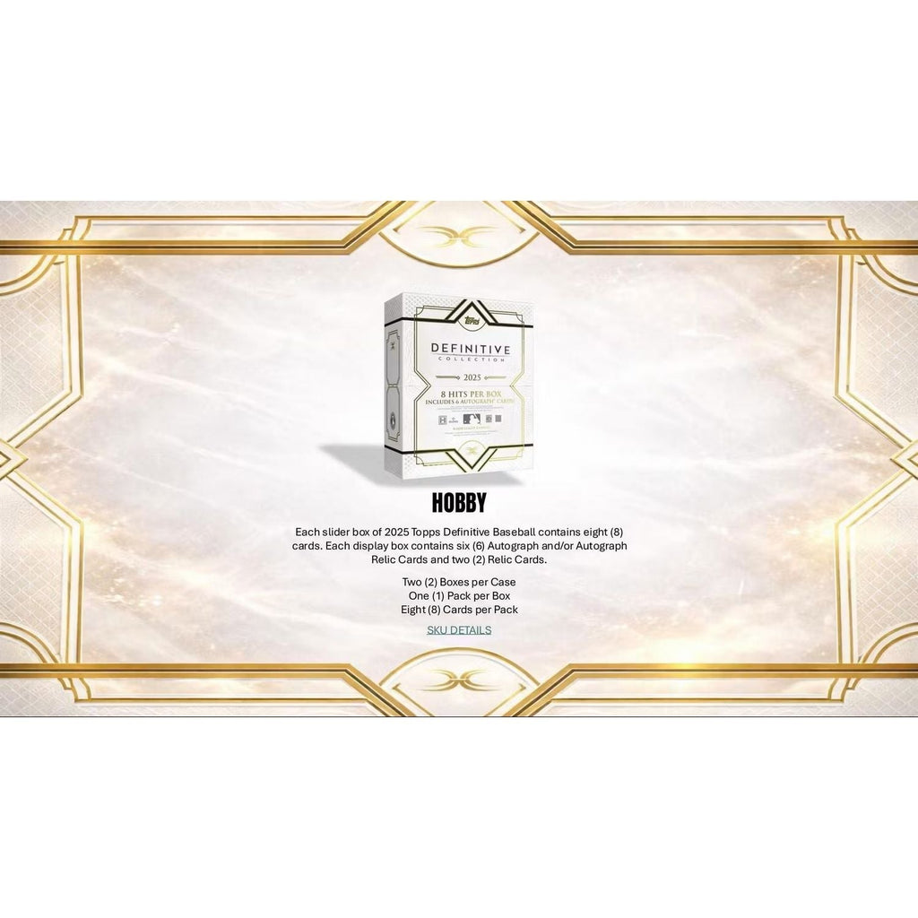 2025 Topps Definitive Baseball Hobby 2-Box Case