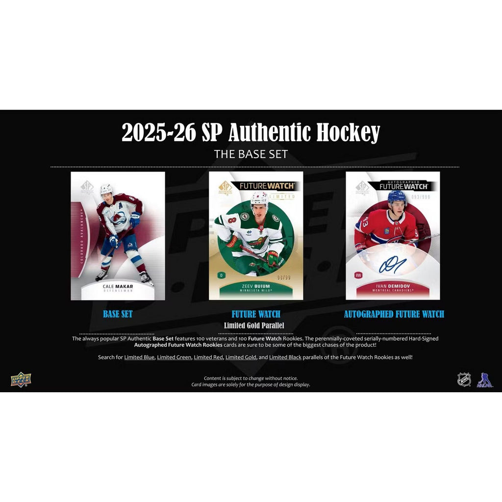 2025-26 Upper Deck SP Authentic Hockey Hobby Box *Contact Us To Order*