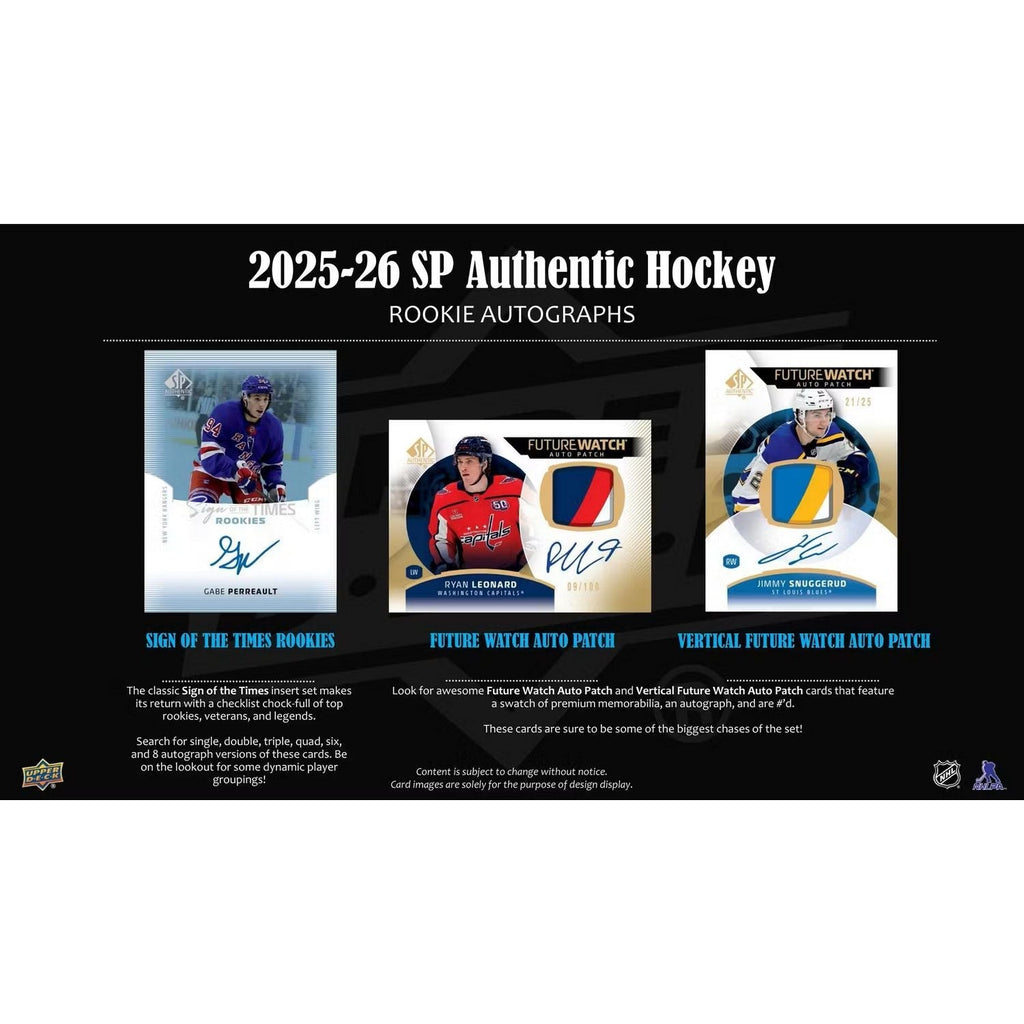 2025-26 Upper Deck SP Authentic Hockey Hobby Box *Contact Us To Order*