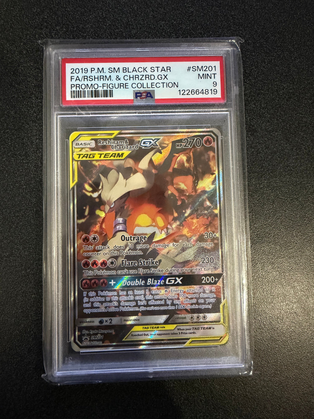 Pokemon: PSA 9 Reshiram & Charizard GX - Promo