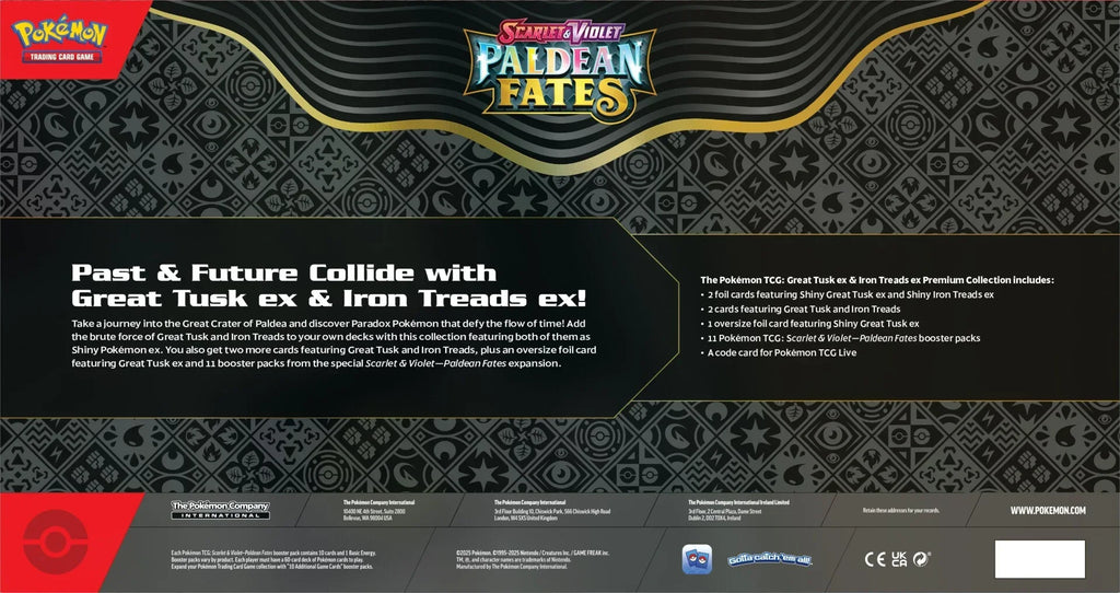 Pokemon - TCG - Paldean Fates Great Tusk ex & Iron Treads ex Premium Collection