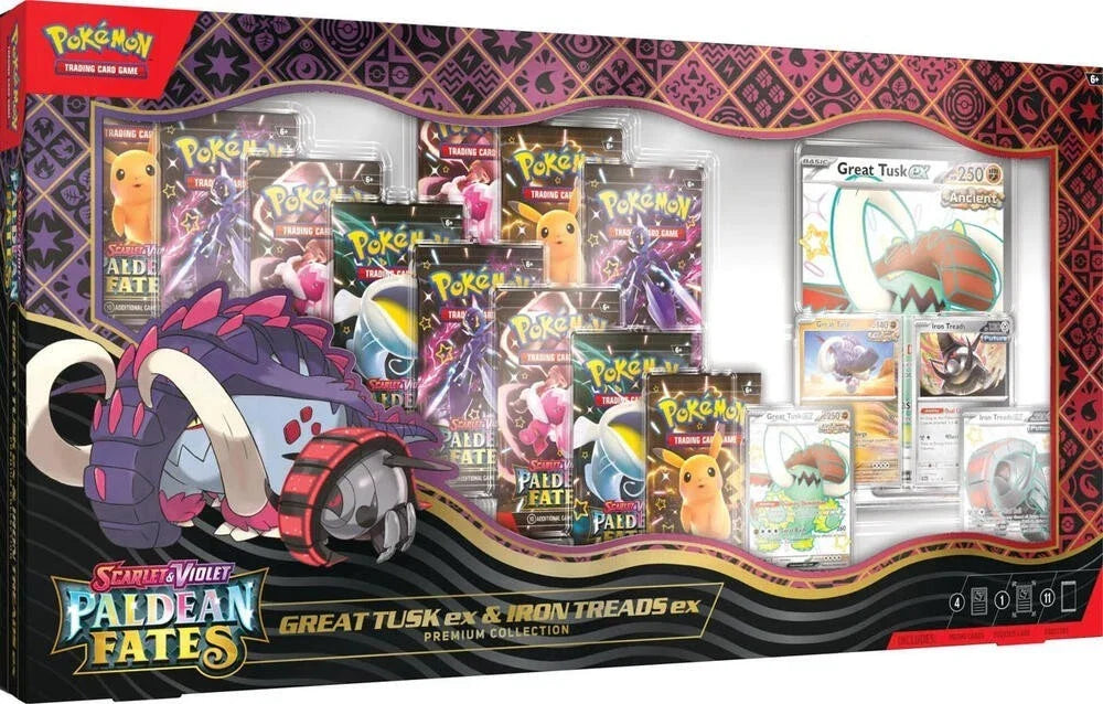 Pokemon - TCG - Paldean Fates Great Tusk ex & Iron Treads ex Premium Collection