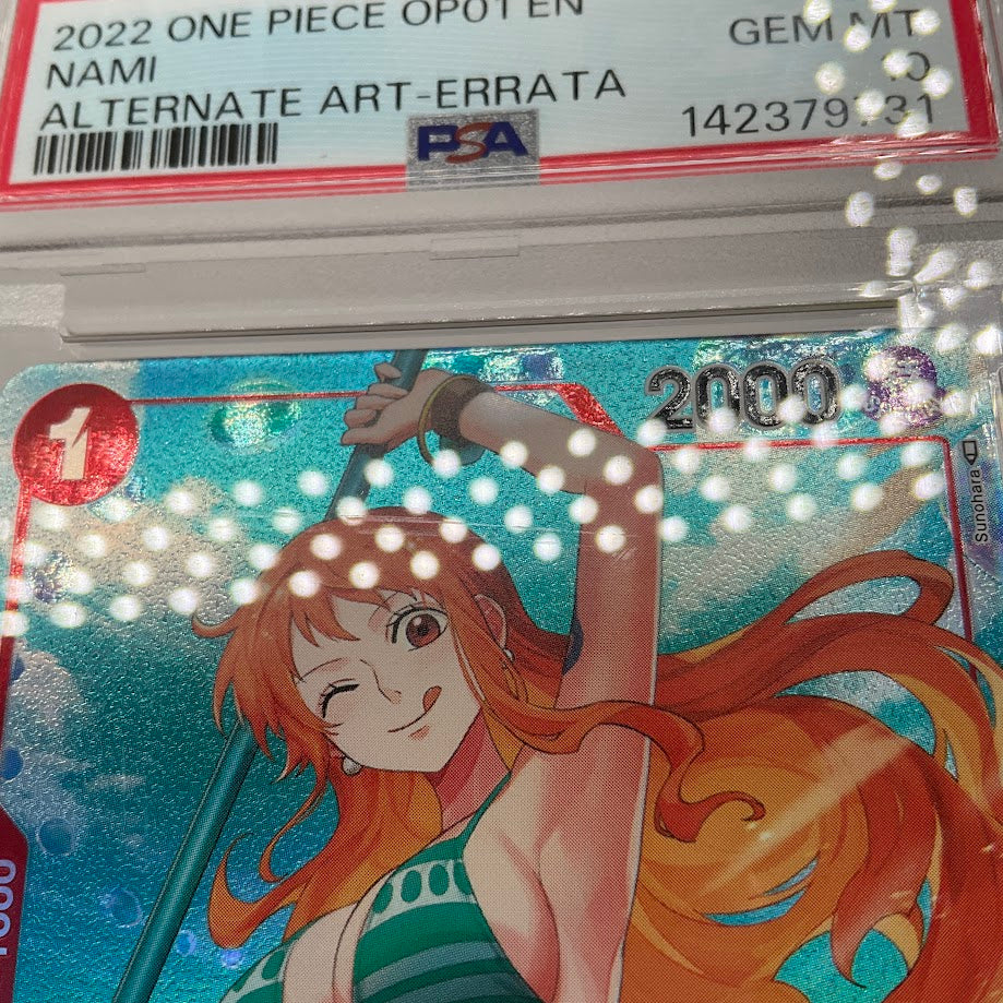 Nami One Piece Card Game OP01 Alternate Art Errata #016 PSA 10 #1