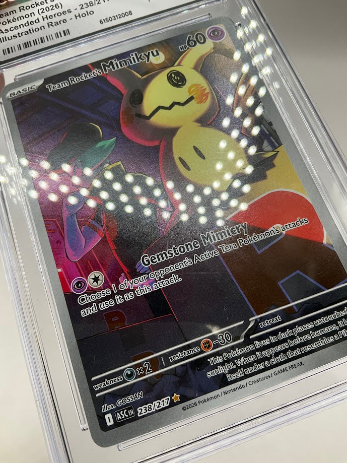 Team Rocket's Mimikyu Pokemon Ascended Heroes Illustration Rare Holo #238 CGC 10