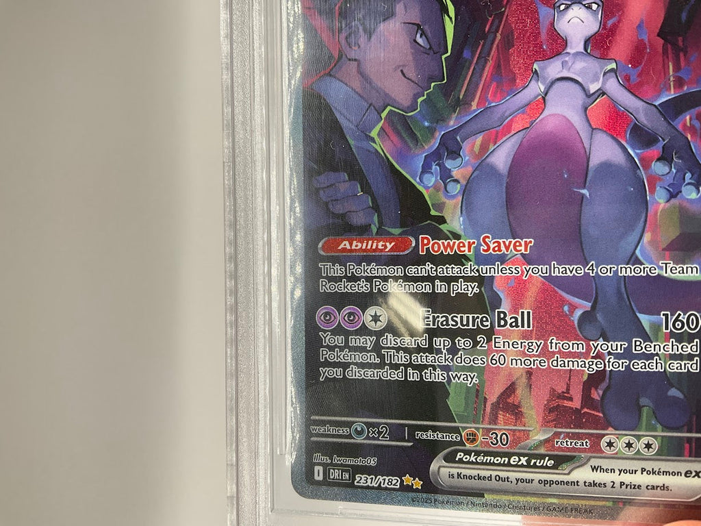 Team Rockets Mewtwo ex Pokemon Destined Rivals Special Illustration Rare BGS 9.5
