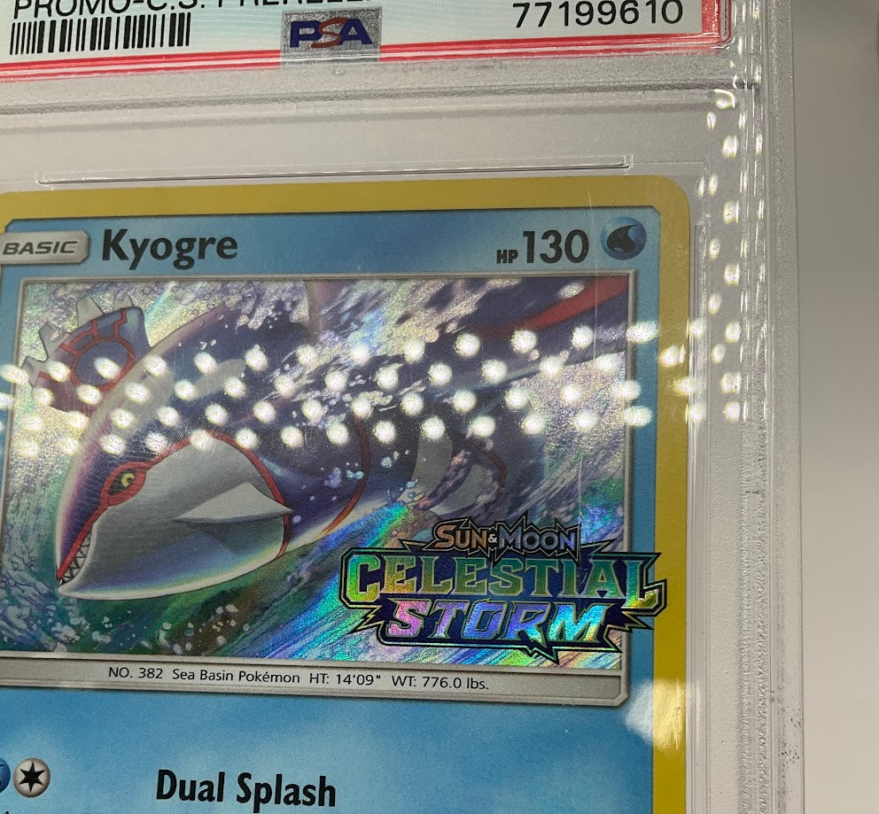 Kyogre Pokemon Celestial Storm Prerelease Promo Holo #SM129 PSA 9