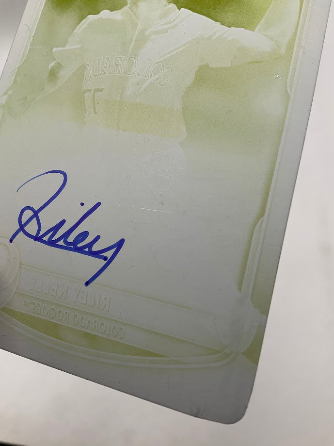 Riley Kelly 2025 Bowman Draft Yellow Printing Plate Auto 1/1 #CPA-RK