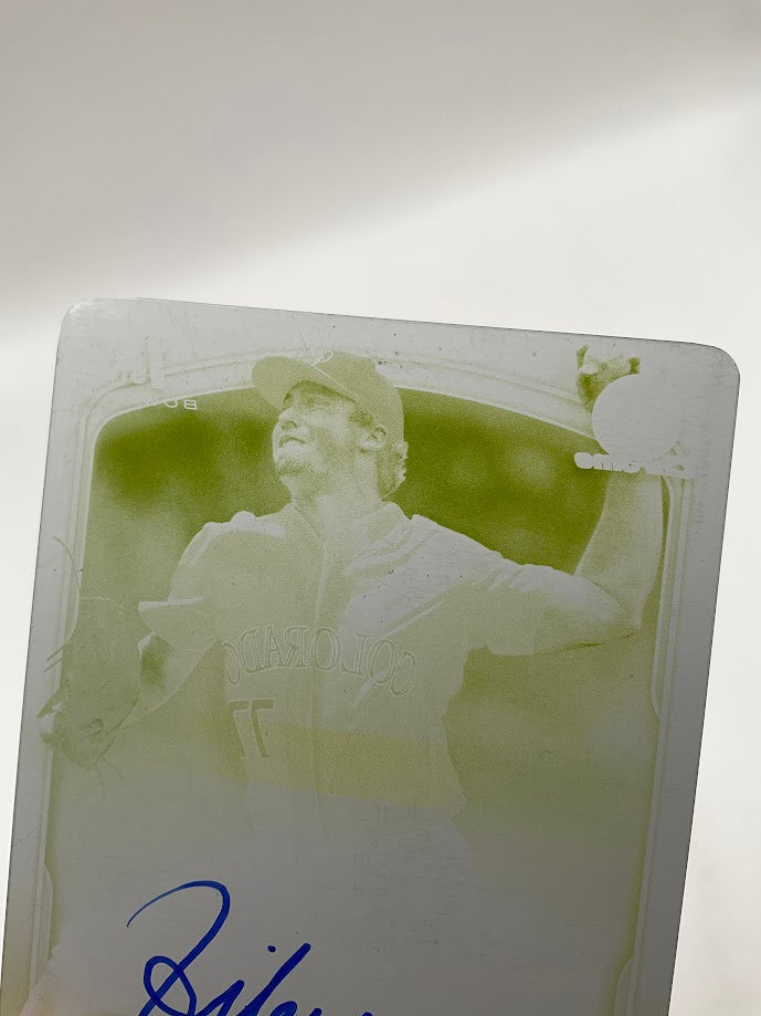 Riley Kelly 2025 Bowman Draft Yellow Printing Plate Auto 1/1 #CPA-RK