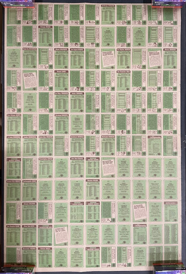 1984 Topps Football Full Set Uncut Sheets *See All Photos & Description*