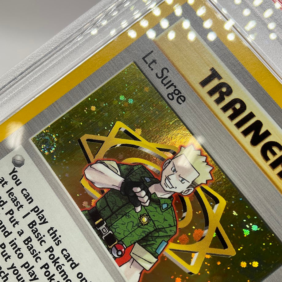 Lt. Surge Pokemon Gym Heroes Holo 1st Edition #17 PSA 9