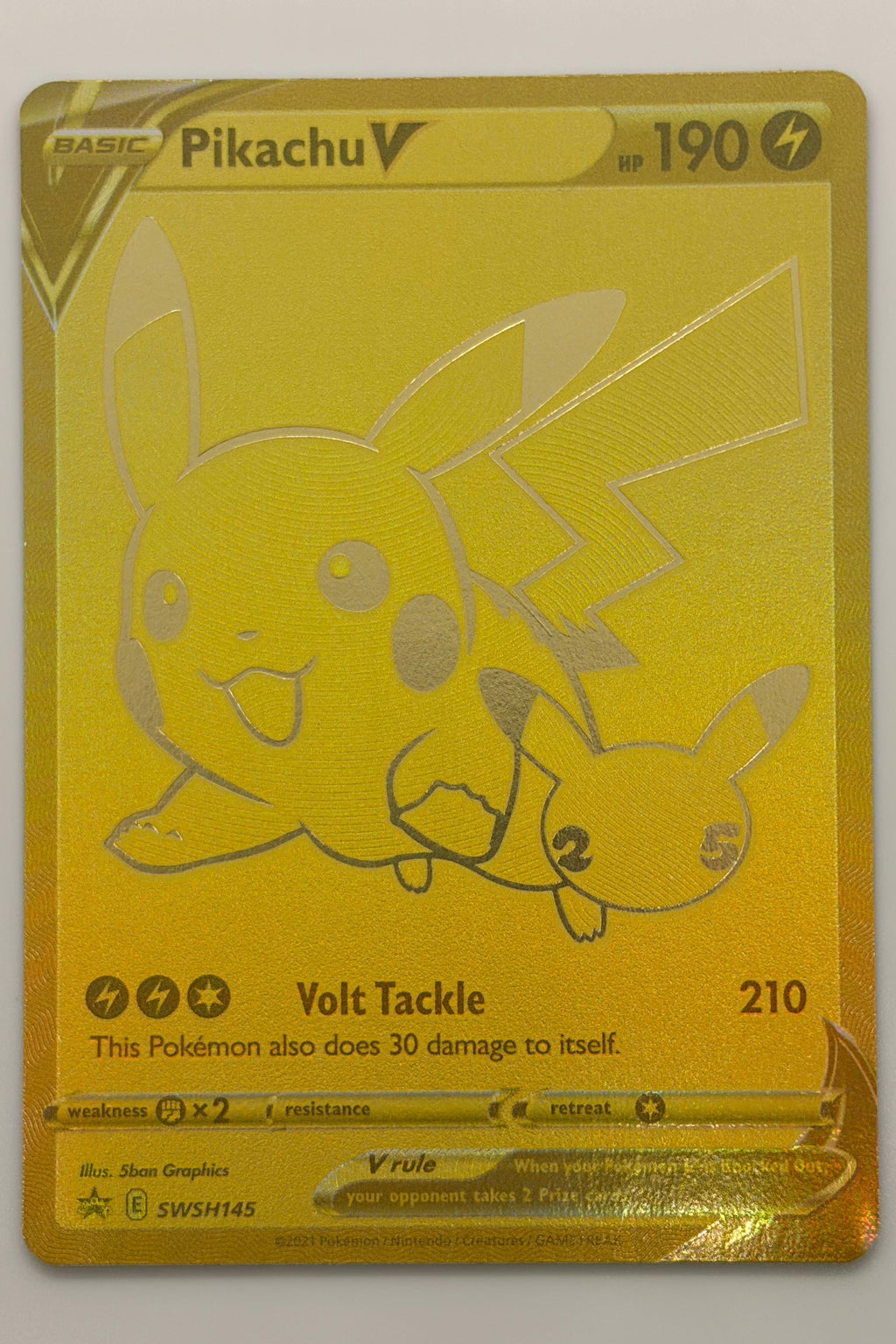 Pikachu V SWSH145 Celebrations Black Star Promo Gold NM
