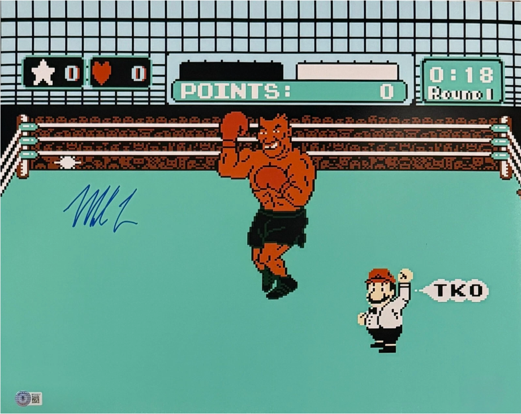 Mike Tyson's Punch-Out!! Signed 16x20 Boxing Signed Photo Autograph BAS Beckett Authenticated Auto- Tyson Hologram