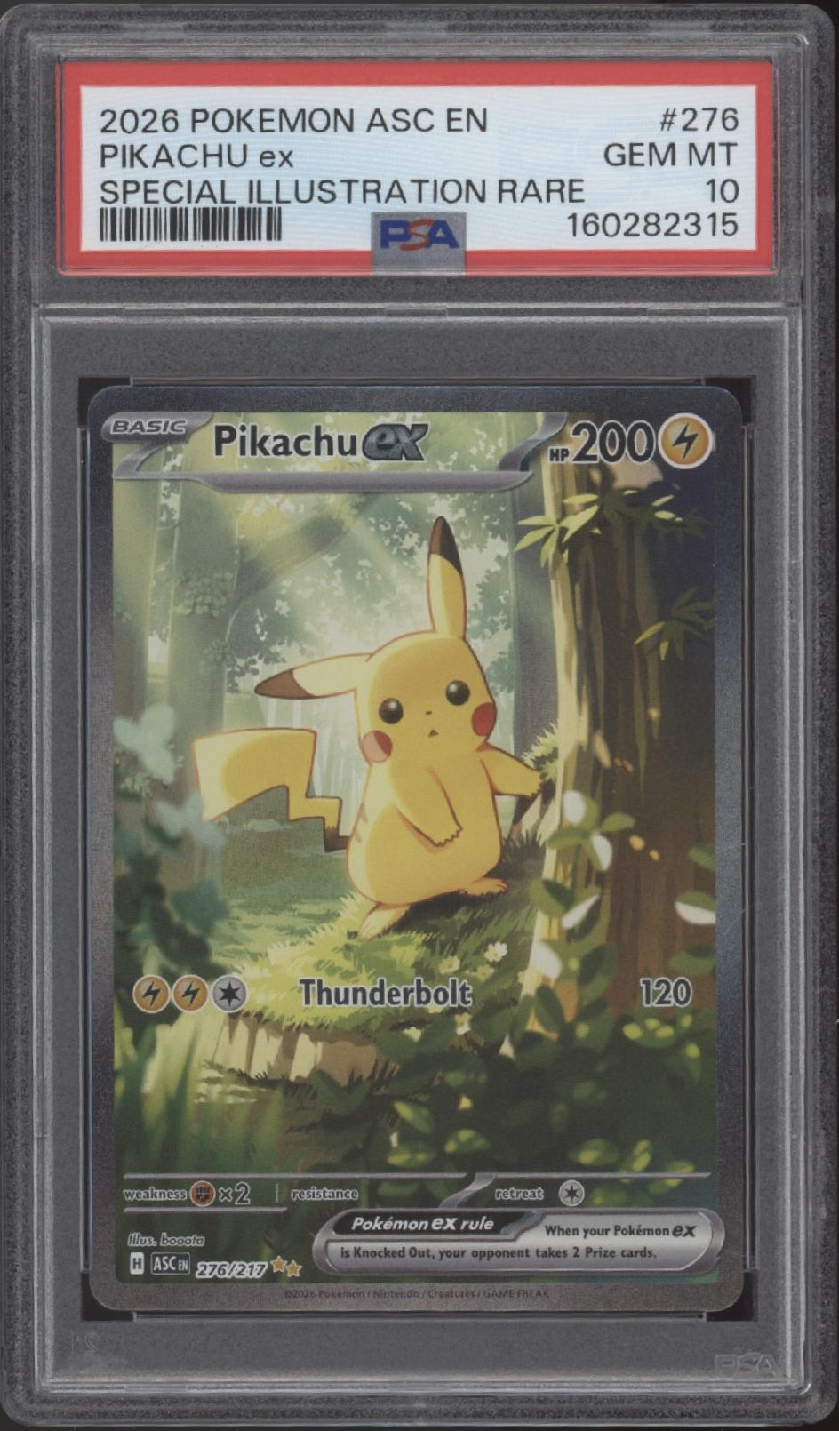 Pikachu ex Pokemon Ascended Heroes Special Illustration Rare #276 PSA 10