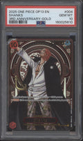 Shanks One Piece Card Game OP13 3rd Anniversary Gold #004 PSA 10