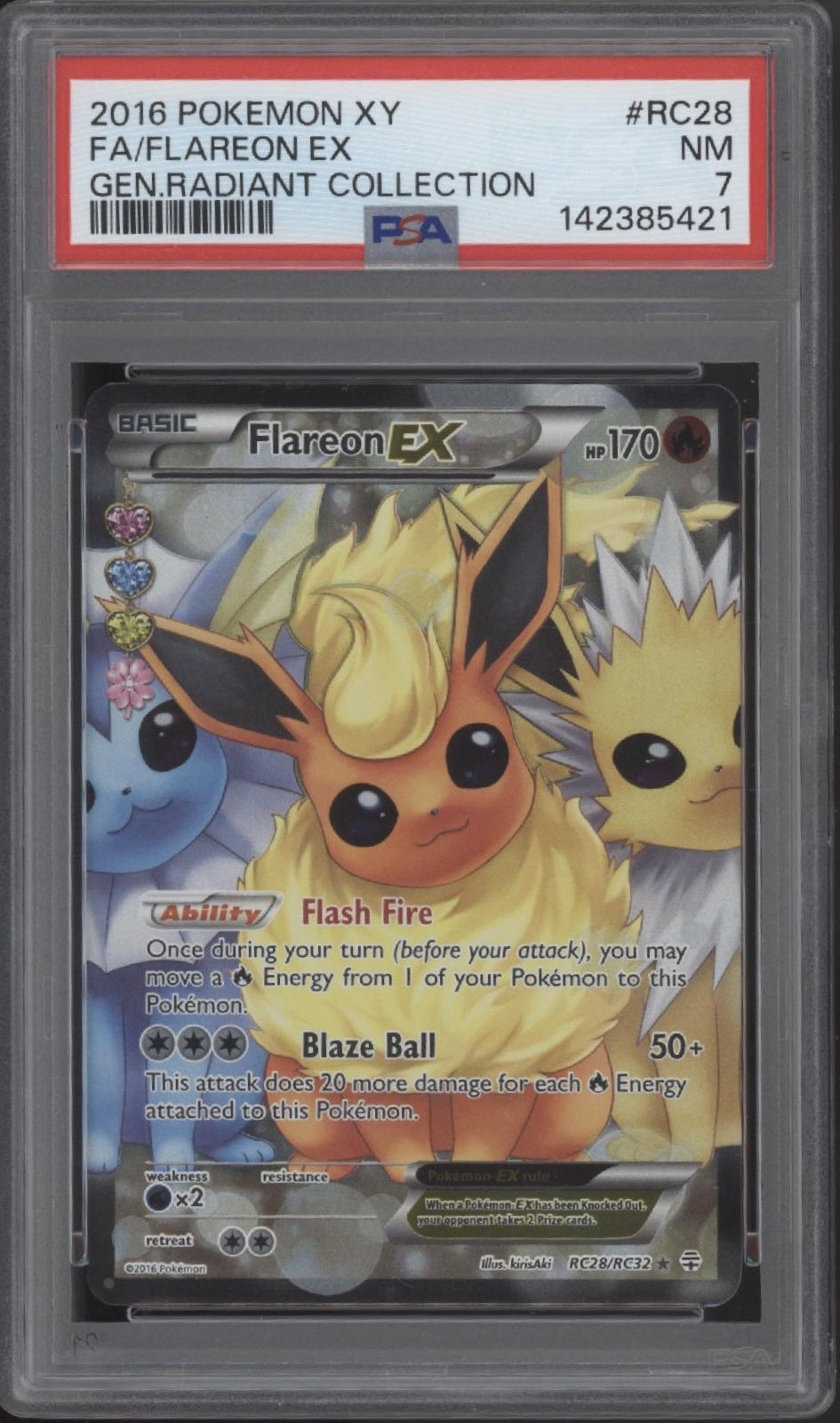 Flareon ex Pokemon Generations Radiant Collection Full Art #RC28 PSA 7