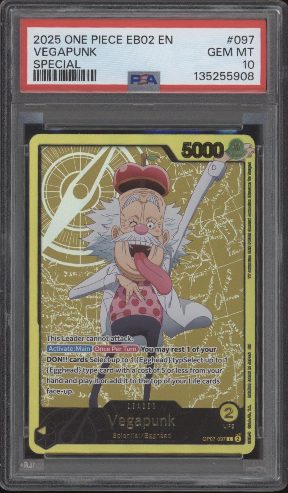 Vegapunk One Piece Card Game EB02 Special #097 PSA 10