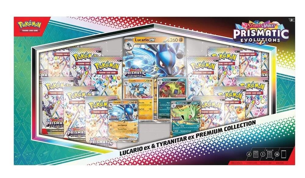 Pokemon TCG: Scarlet & Violet: Prismatic Evolutions - Lucario ex & Tyranitar ex Premium Collection (Sam's Club Exclusive)