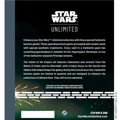Star Wars: Unlimited - Ashes of the Empire: Carbonite Booster Display