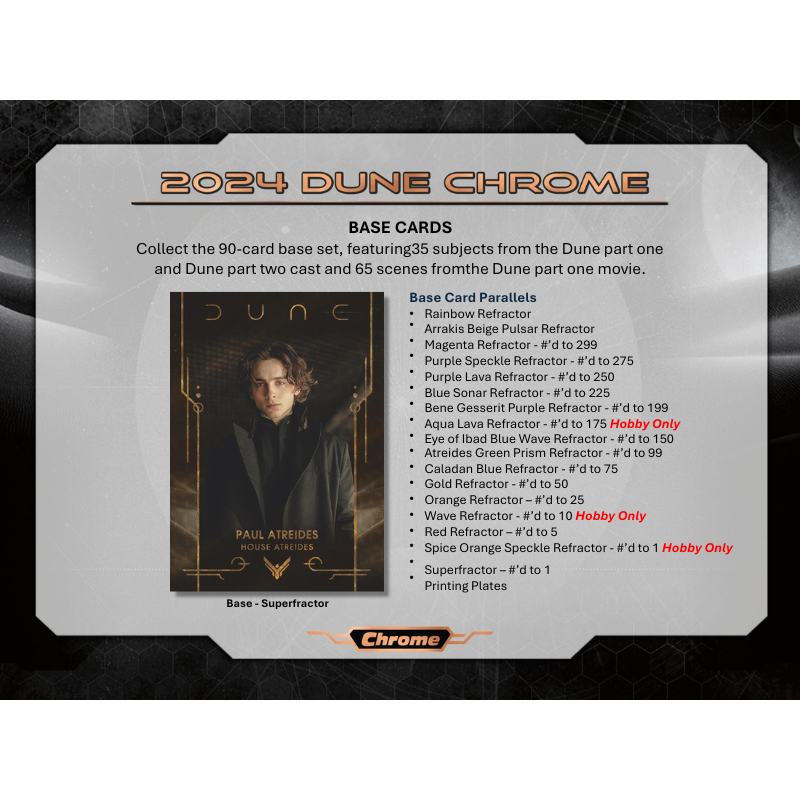 2024 Topps Dune Chrome Hobby 12 Box Case