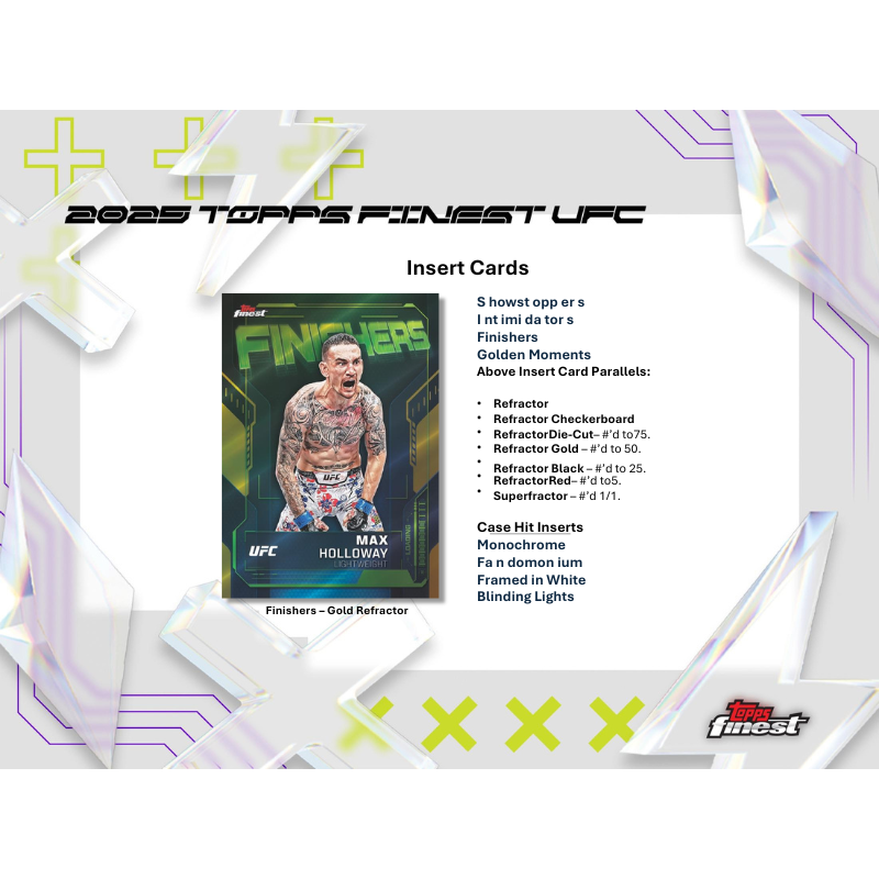 2025 Topps Finest UFC Hobby 8 Box Case