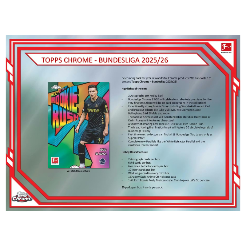 2025/26 Topps Chrome Bundesliga Soccer Hobby Box