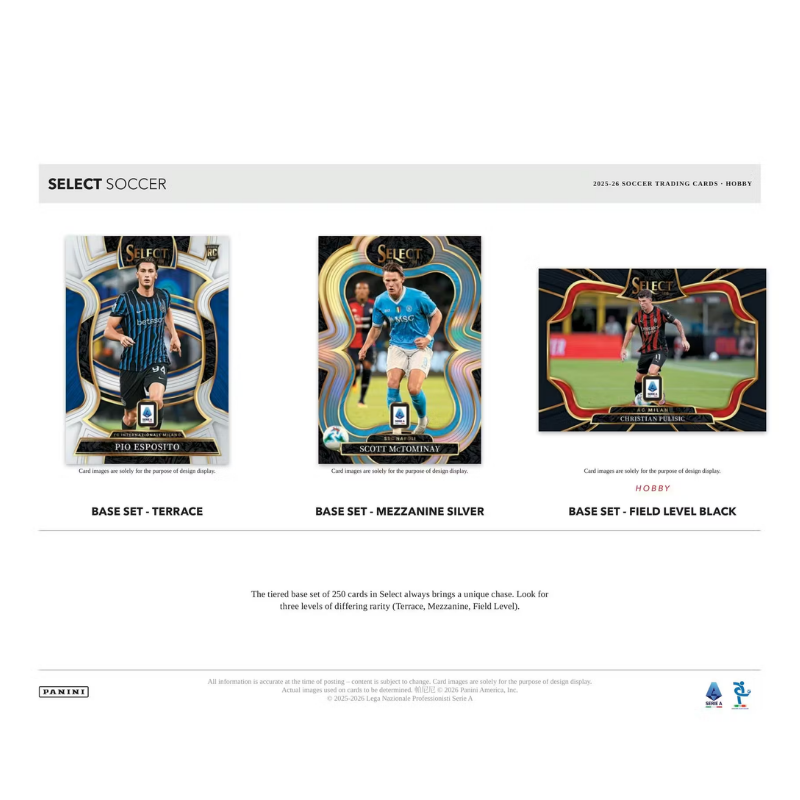 2025/26 Panini Select Serie A Soccer Hobby 12 Box Case