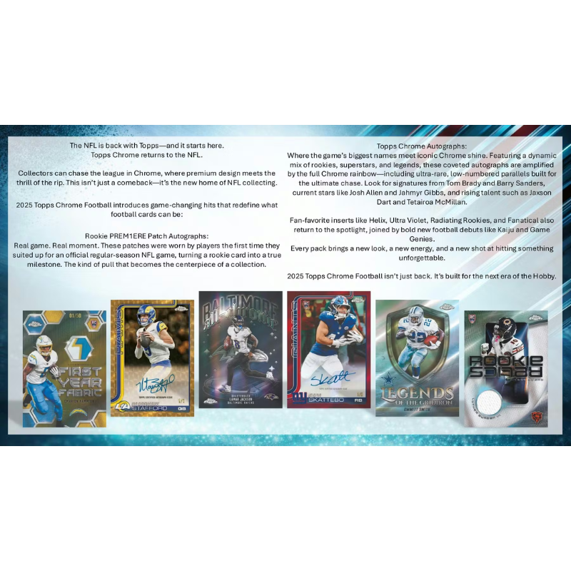 2025 Topps Chrome Football Jumbo Hobby 8 Box Case