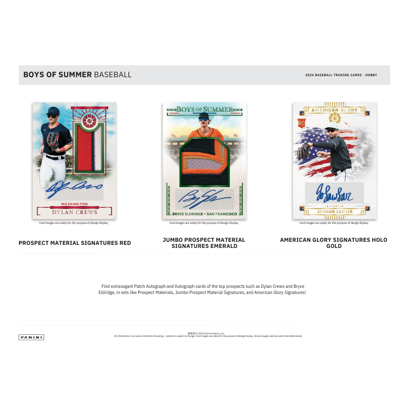 2024 Panini Boys of Summer Baseball Hobby 8 Box Case