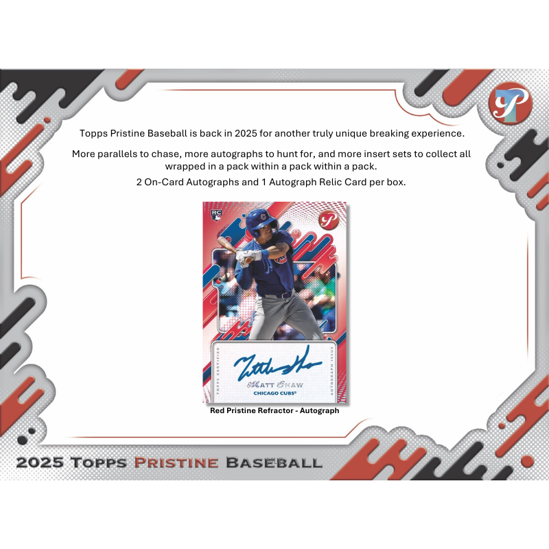 2025 Topps Pristine Baseball Hobby 6 Box Case