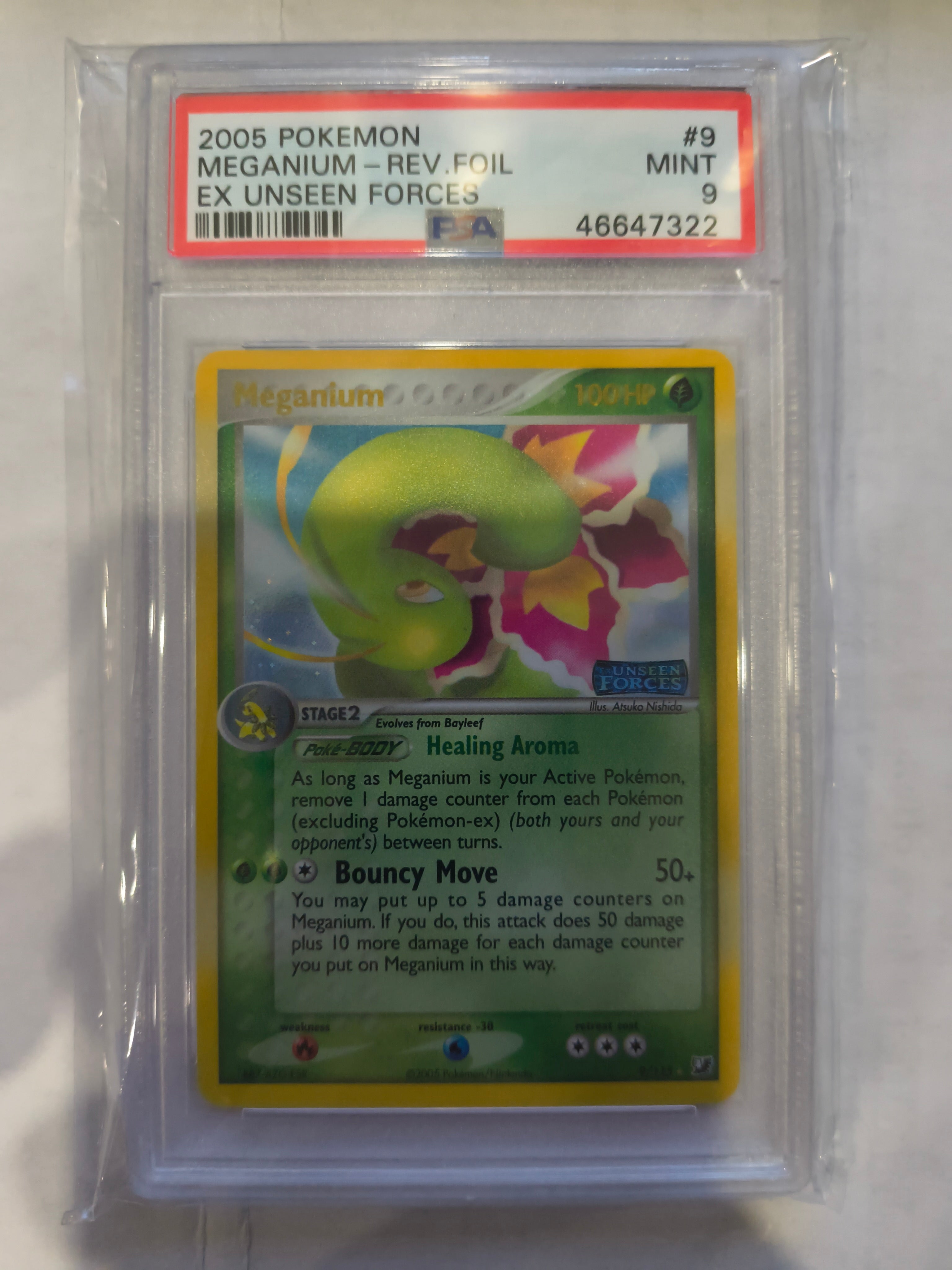 Pokemon: PSA 9 Reverse Foil Meganium