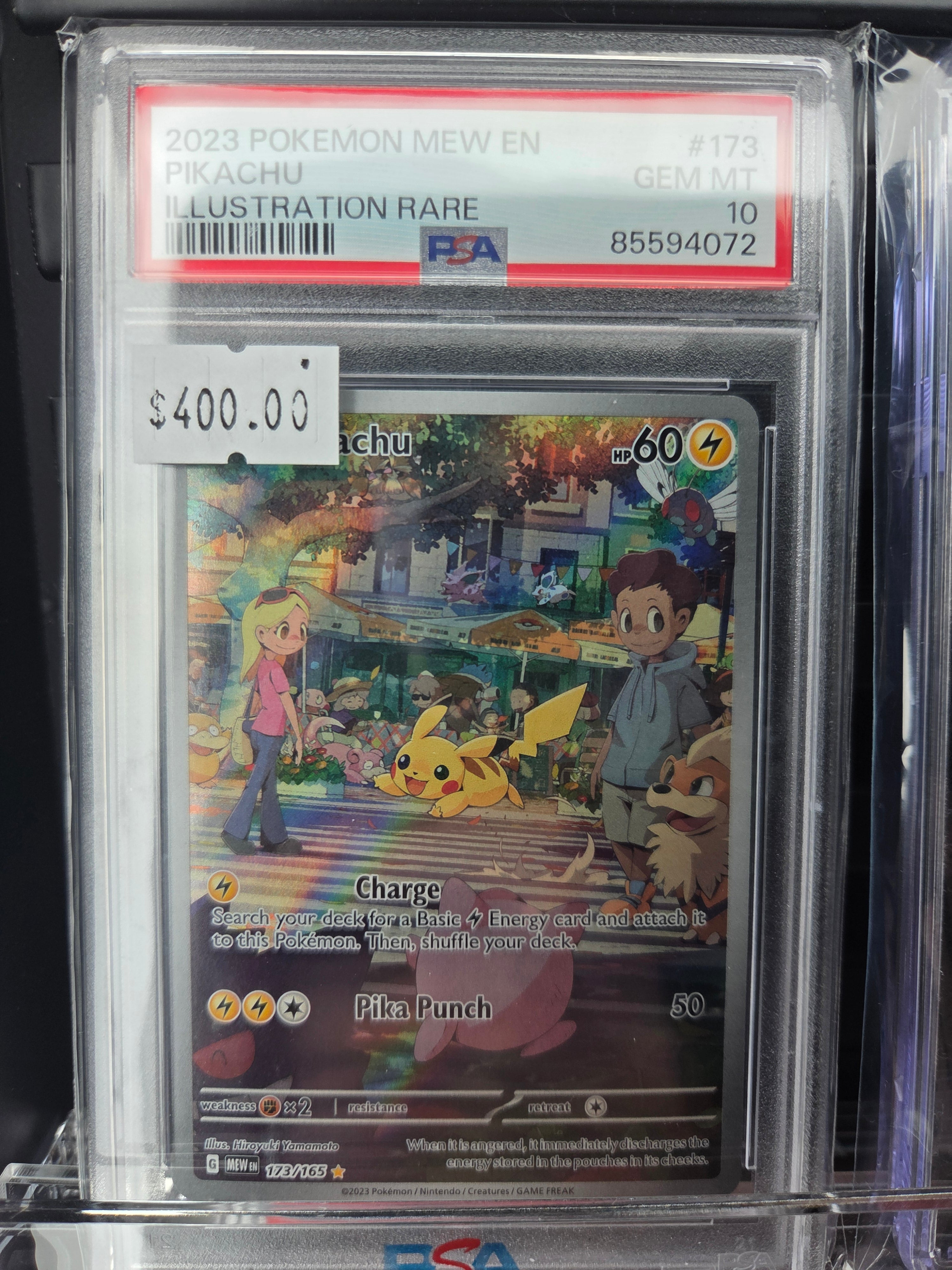 2023 POKEMON MEW EN-151 #173 PIKACHU ILLUSTRATION RARE psa 10