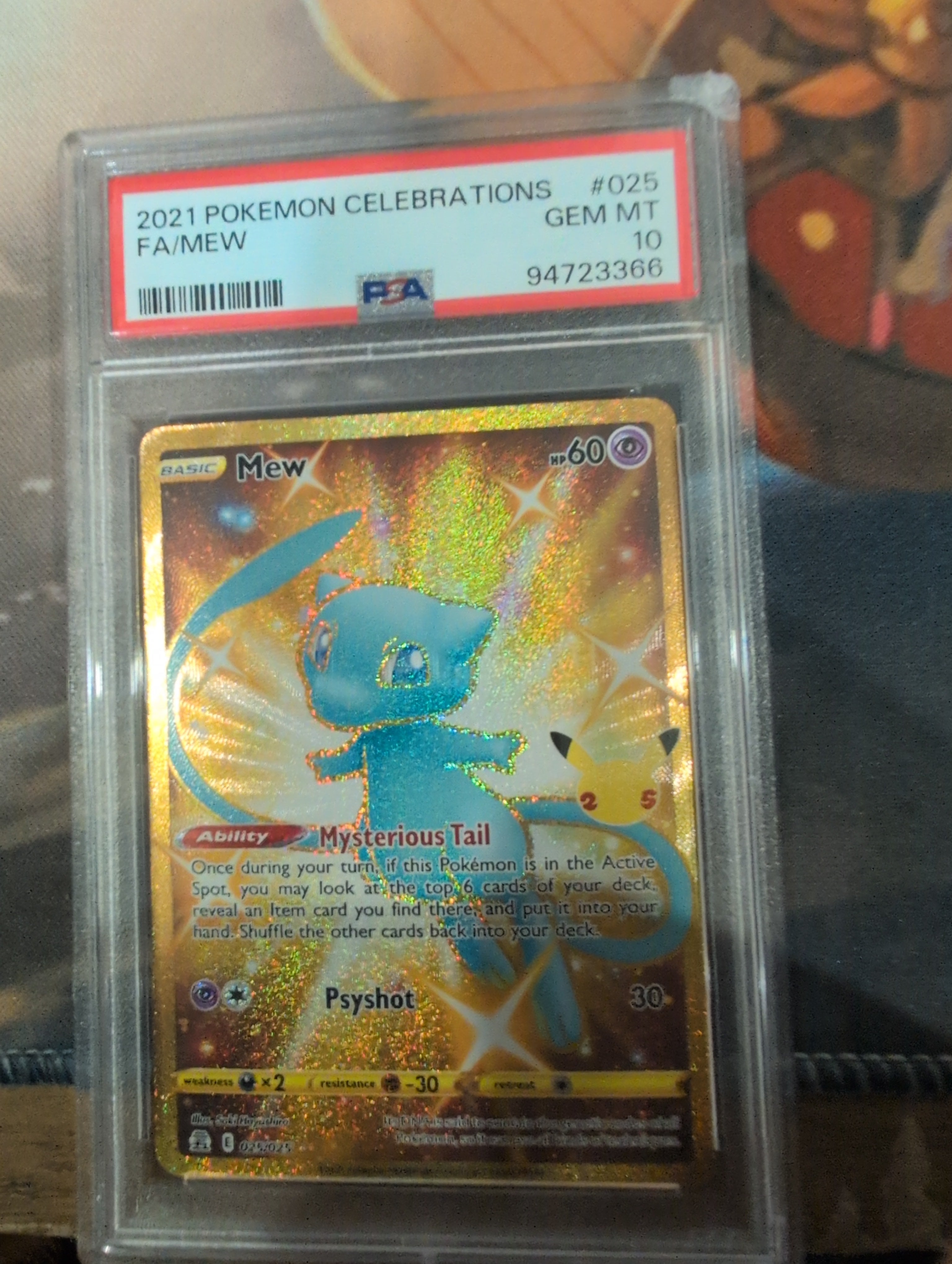 Pokemon: PSA 10 Mew FA Celebrations *Chipped Case*